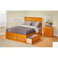 Atlantic Furniture Atlantic Furniture AR8632112 Madison Full Bed with Flat Panel Footboard and Urban Bed Drawers in a White Finish AR8632112